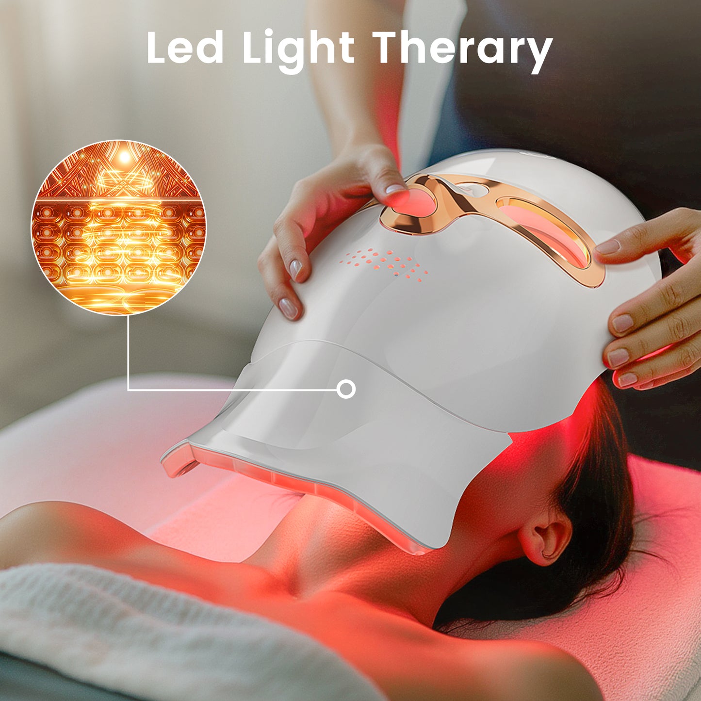 LED Light Therapy Mask Skin Care Mask,Cordless LED Face Mask face & neck Red & Infrared Lights Masks Wavelength,USB C Rechargeable for Home Use Working Travel Yoga