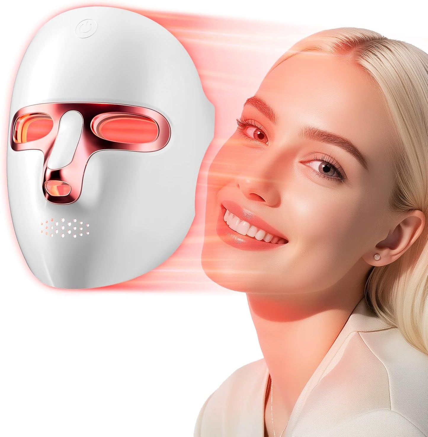 LED Light Therapy Mask Skin Care Mask,Cordless LED Face Mask face & neck Red & Infrared Lights Masks Wavelength,USB C Rechargeable for Home Use Working Travel Yoga